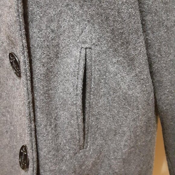 Marvin Richards Double Breasted Gray Wool Blend Pea coat Women's Size 6 - Picture 4 of 14
